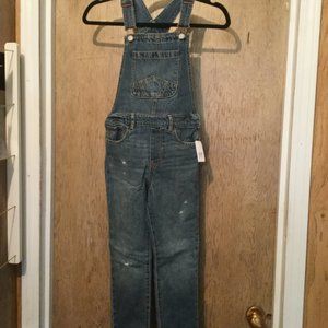 NWT Gap 5 pocket destressed overalls for your little one inseam measures 21"